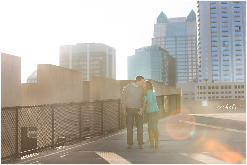 Downtown Orlando, Rooftop, Skyline Sunset, Engagement Session
