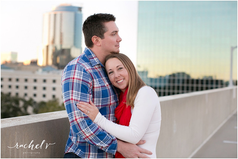 Downtown Orlando, Rooftop, Skyline Sunset, Engagement Session