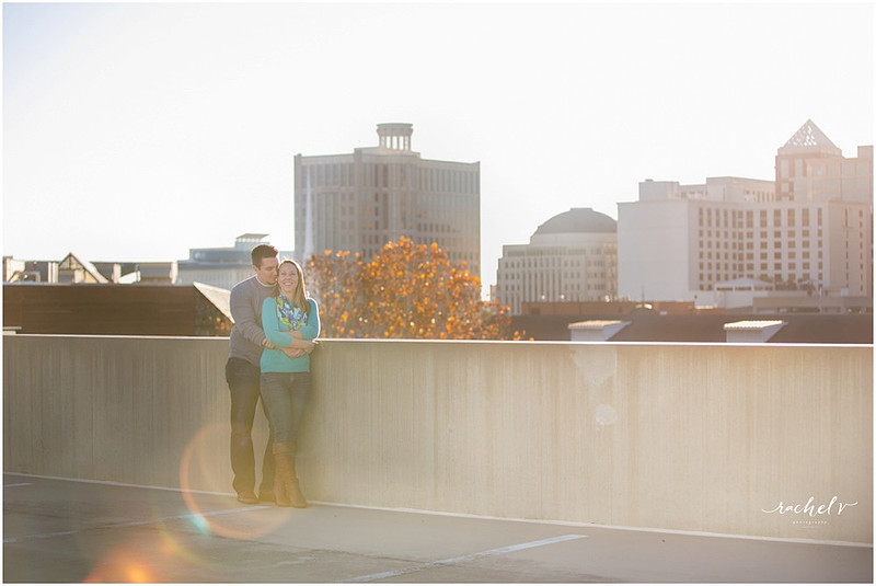 Downtown Orlando, Rooftop, Skyline Sunset, Engagement Session