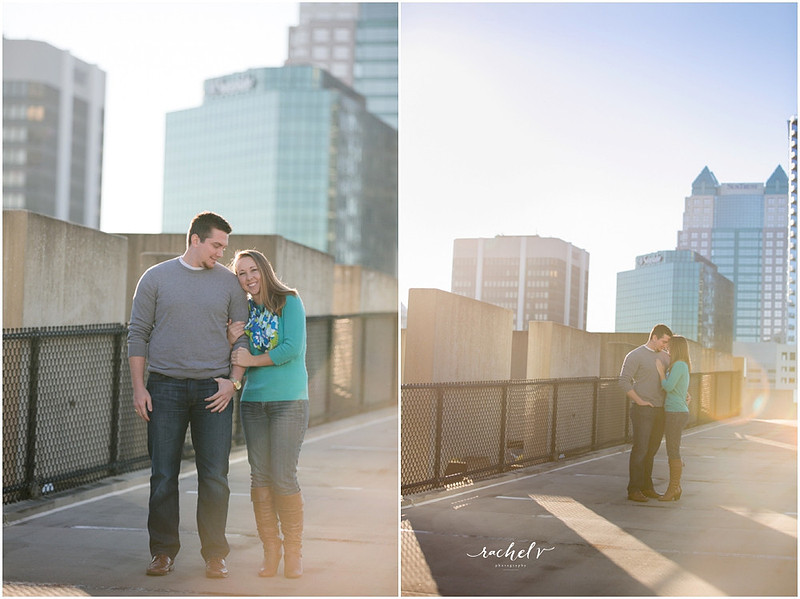 Downtown Orlando, Rooftop, Skyline Sunset, Engagement Session