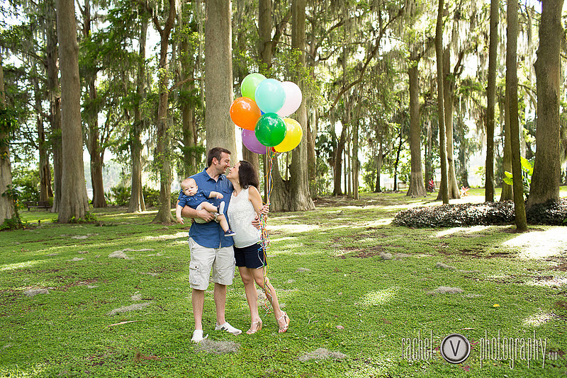 "Family session for 8 month old pictures at Kraft Azalea Park in Winter Park Florida"