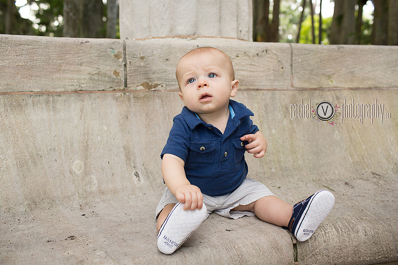 "Family session for 8 month old pictures at Kraft Azalea Park in Winter Park Florida"