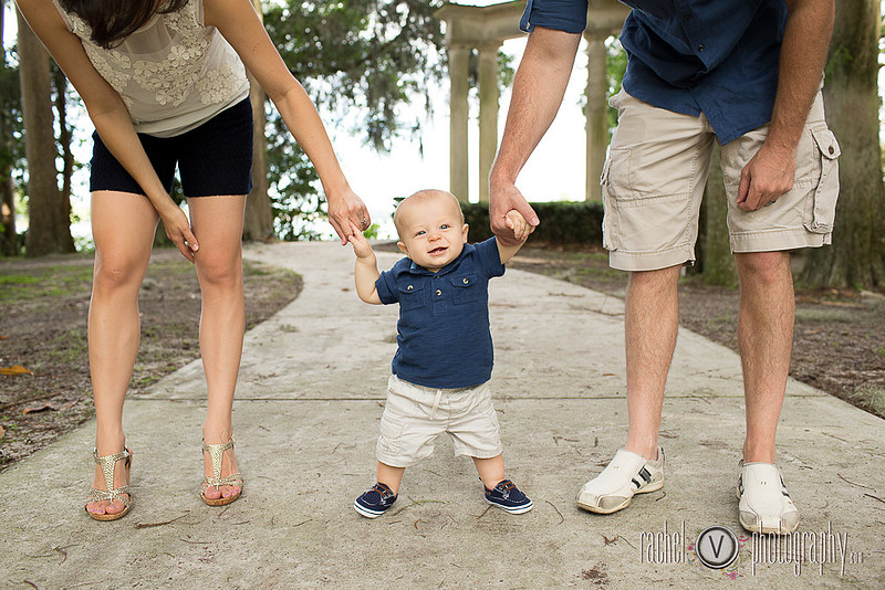 "Family session for 8 month old pictures at Kraft Azalea Park in Winter Park Florida"