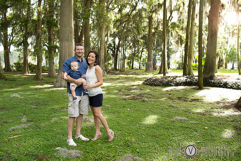 "Family session for 8 month old pictures at Kraft Azalea Park in Winter Park Florida"