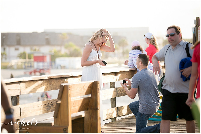 Cocoa Beach Pier Proposal and Engagement, Cocoa Beach, FL with Rachel V Photography