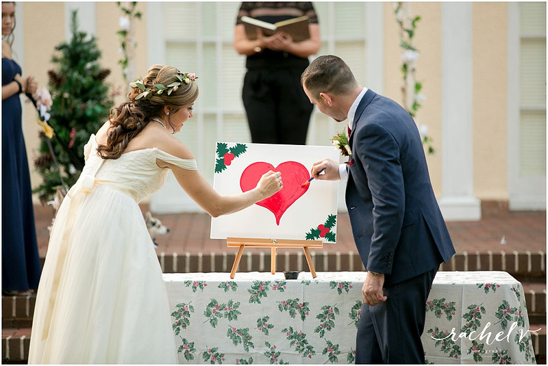 Holiday theme wedding at the Womens Club of Winter Park in Winter Park Florida with Rachel V Photography
