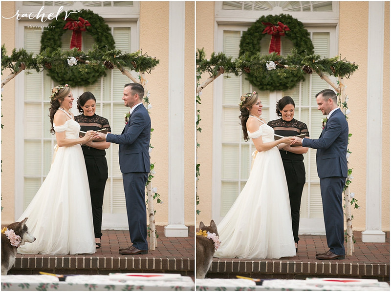 Holiday theme wedding at the Womens Club of Winter Park in Winter Park Florida with Rachel V Photography
