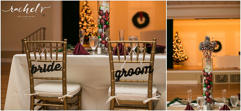 Holiday theme wedding at the Womens Club of Winter Park in Winter Park Florida with Rachel V Photography