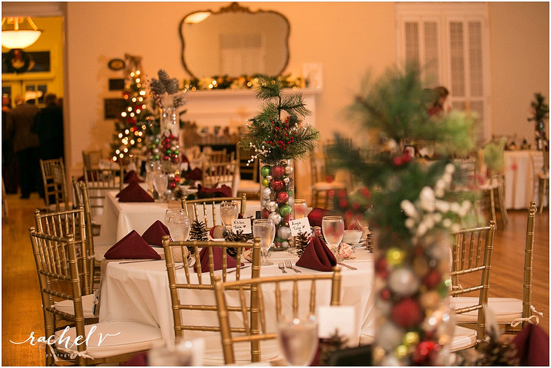 Holiday theme wedding at the Womens Club of Winter Park in Winter Park Florida with Rachel V Photography