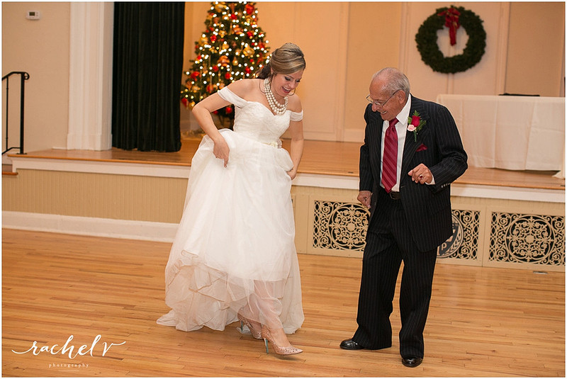 Holiday theme wedding at the Womens Club of Winter Park in Winter Park Florida with Rachel V Photography