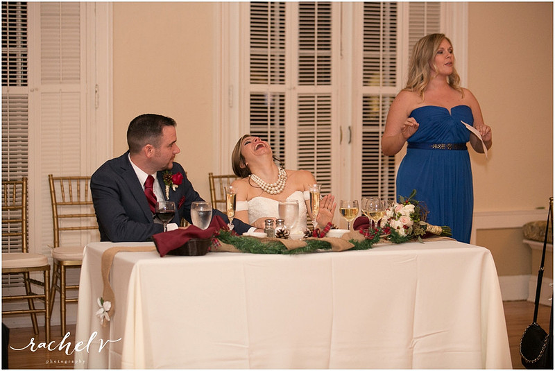 Holiday theme wedding at the Womens Club of Winter Park in Winter Park Florida with Rachel V Photography
