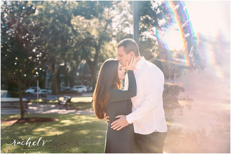 Kate and Travis, Winter Park Florida Engagement session on Park Ave with Rachel V Photography