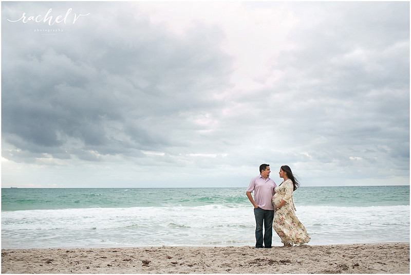 Ft, lauderdale sunrise beach maternity session with Florida Photographer Rachel V Photography