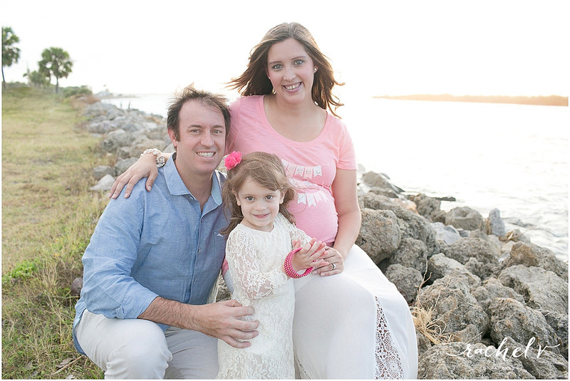 Sunset seaside Maternity session at Sebastian Inlet State Park, Florida with Rachel V Photography