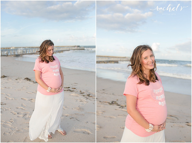 Sunset seaside Maternity session at Sebastian Inlet State Park, Florida with Rachel V Photography