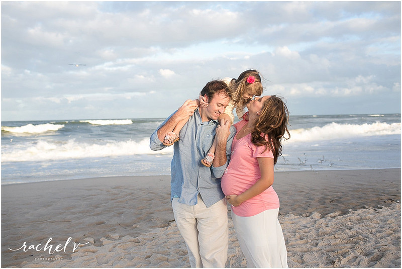 Sunset seaside Maternity session at Sebastian Inlet State Park, Florida with Rachel V Photography