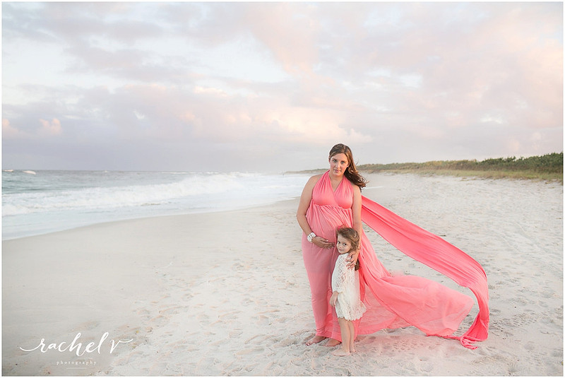 Sunset seaside Maternity session at Sebastian Inlet State Park, Florida with Rachel V Photography
