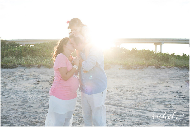 Sunset seaside Maternity session at Sebastian Inlet State Park, Florida with Rachel V Photography