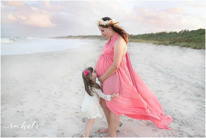 Sunset seaside Maternity session at Sebastian Inlet State Park, Florida with Rachel V Photography
